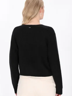 Dreimaster Damen Strickjacke in schwarz
