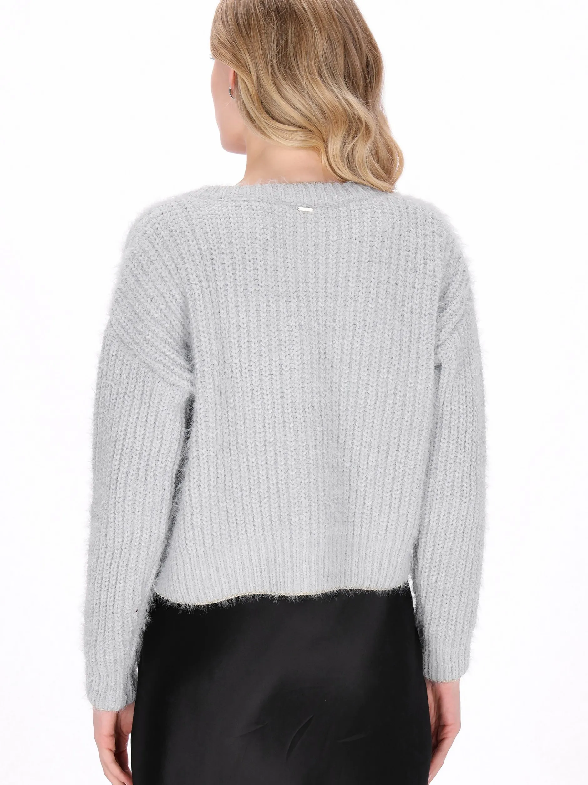 Dreimaster Damen Strickjacke in grau