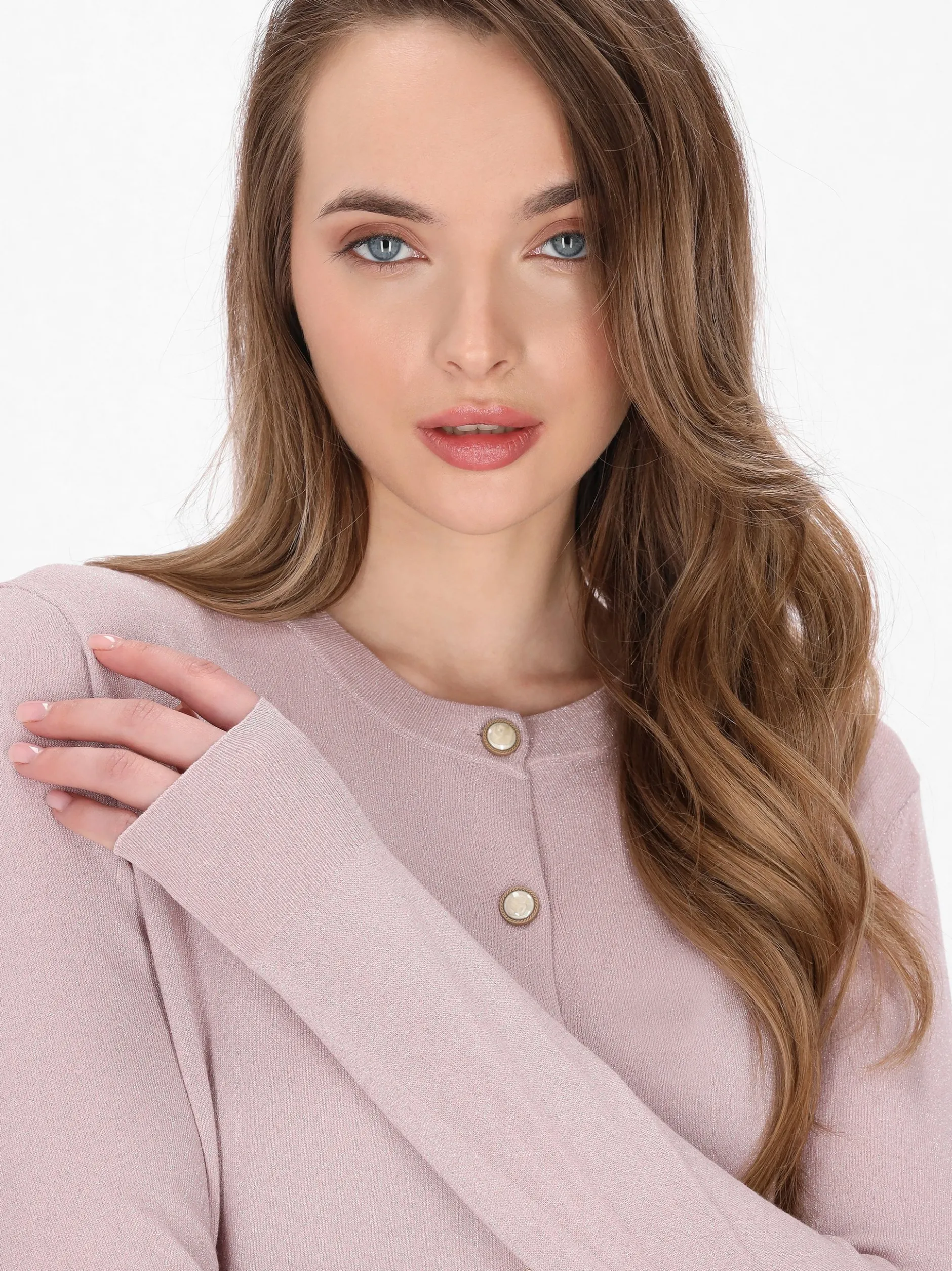 Dreimaster Damen Strickjacke in altrosa