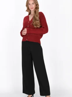 Dreimaster Damen Strickjacke in rot