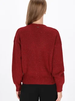 Dreimaster Damen Strickjacke in rot