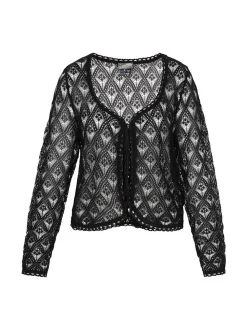 Dreimaster Damen Strickjacke in schwarz