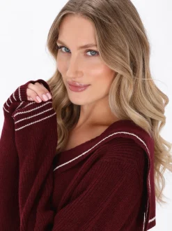 Dreimaster Damen Strickjacke in rot
