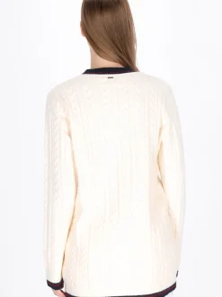 Dreimaster Damen Strickjacke in ecru