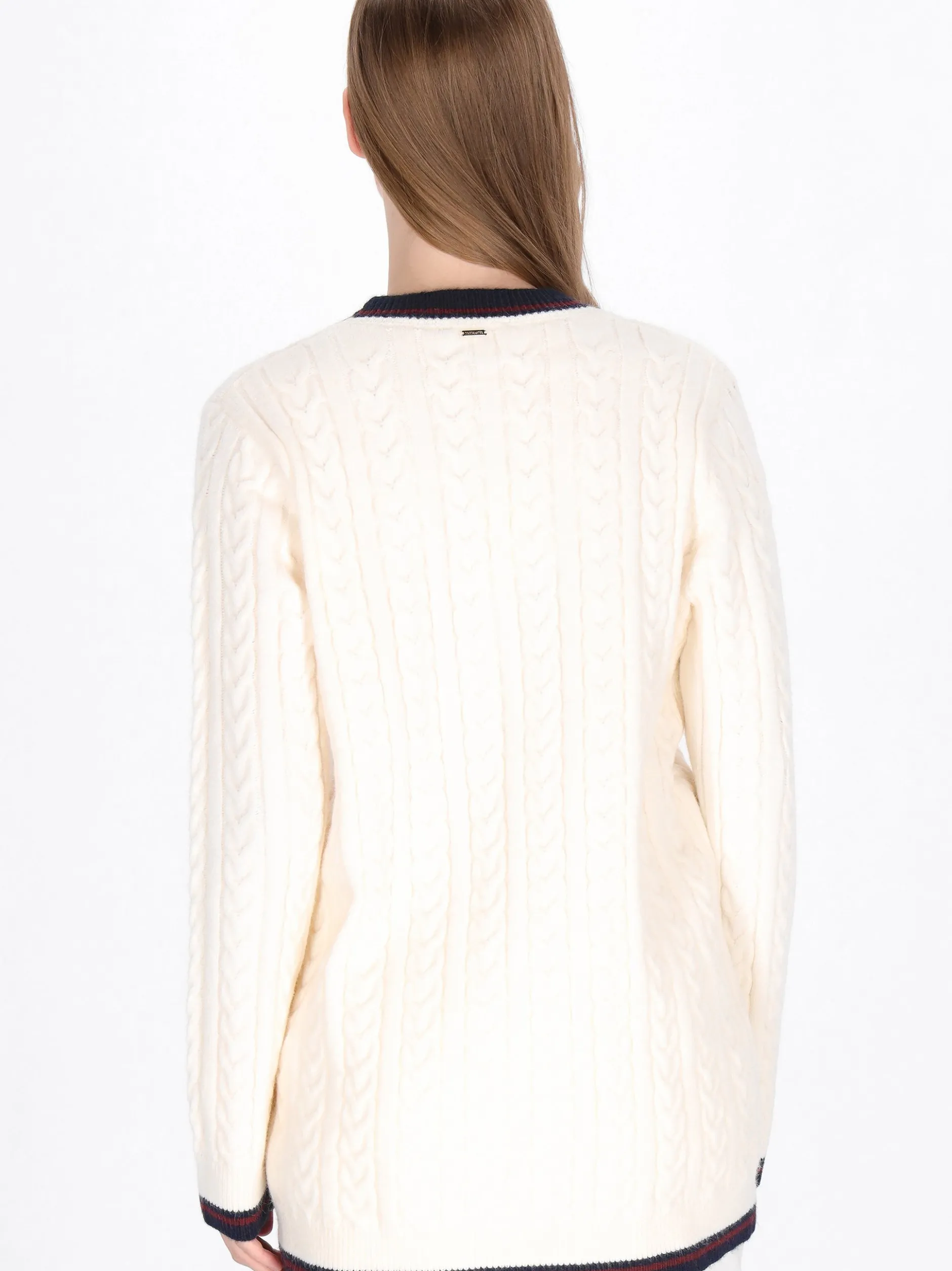 Dreimaster Damen Strickjacke in ecru