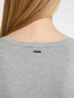 Dreimaster Damen Strickkleid in grau - Länge: mittel