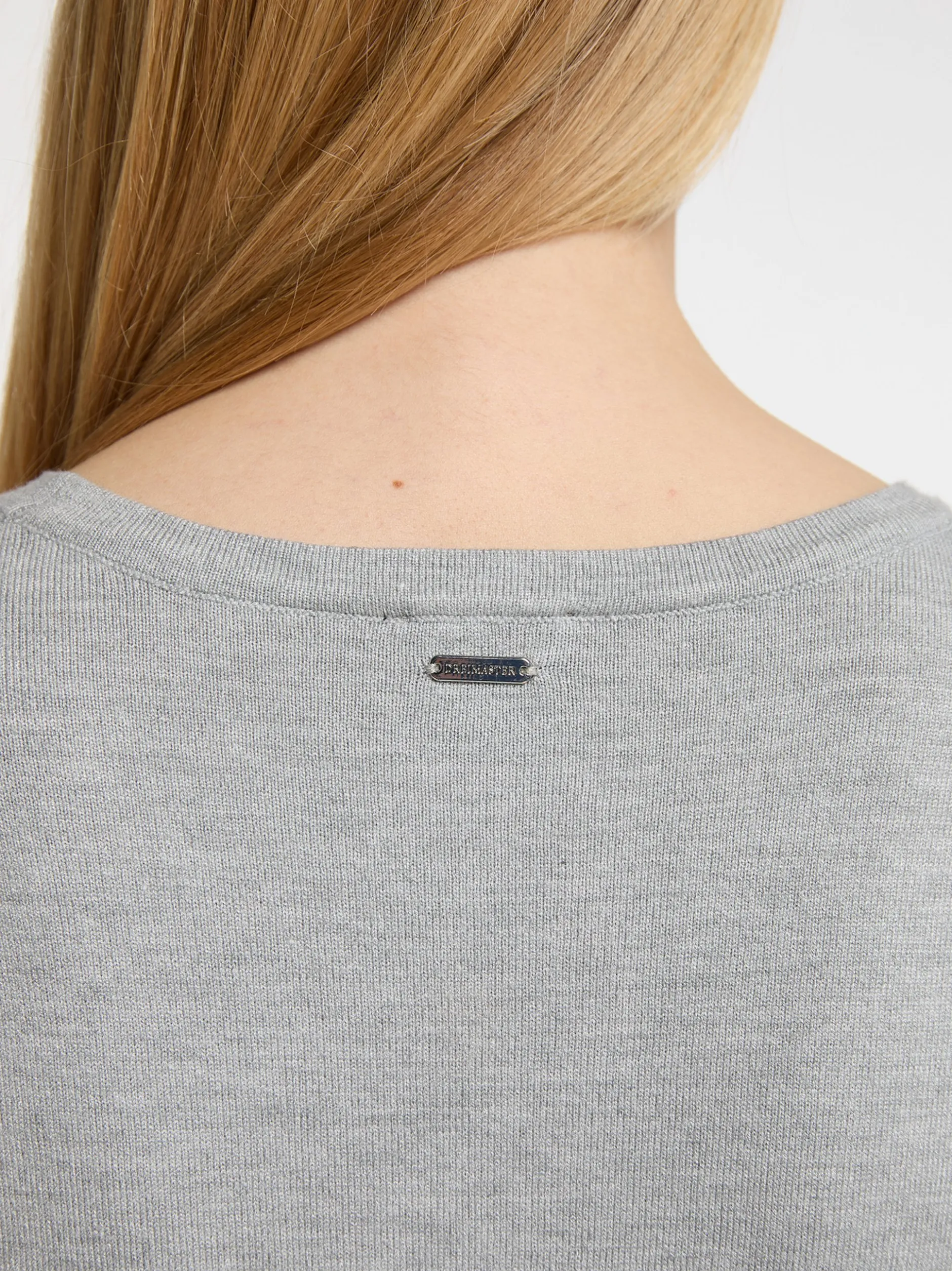 Dreimaster Damen Strickkleid in grau - Länge: mittel