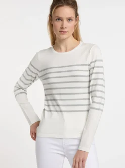 Dreimaster Damen Strickpullover in grau