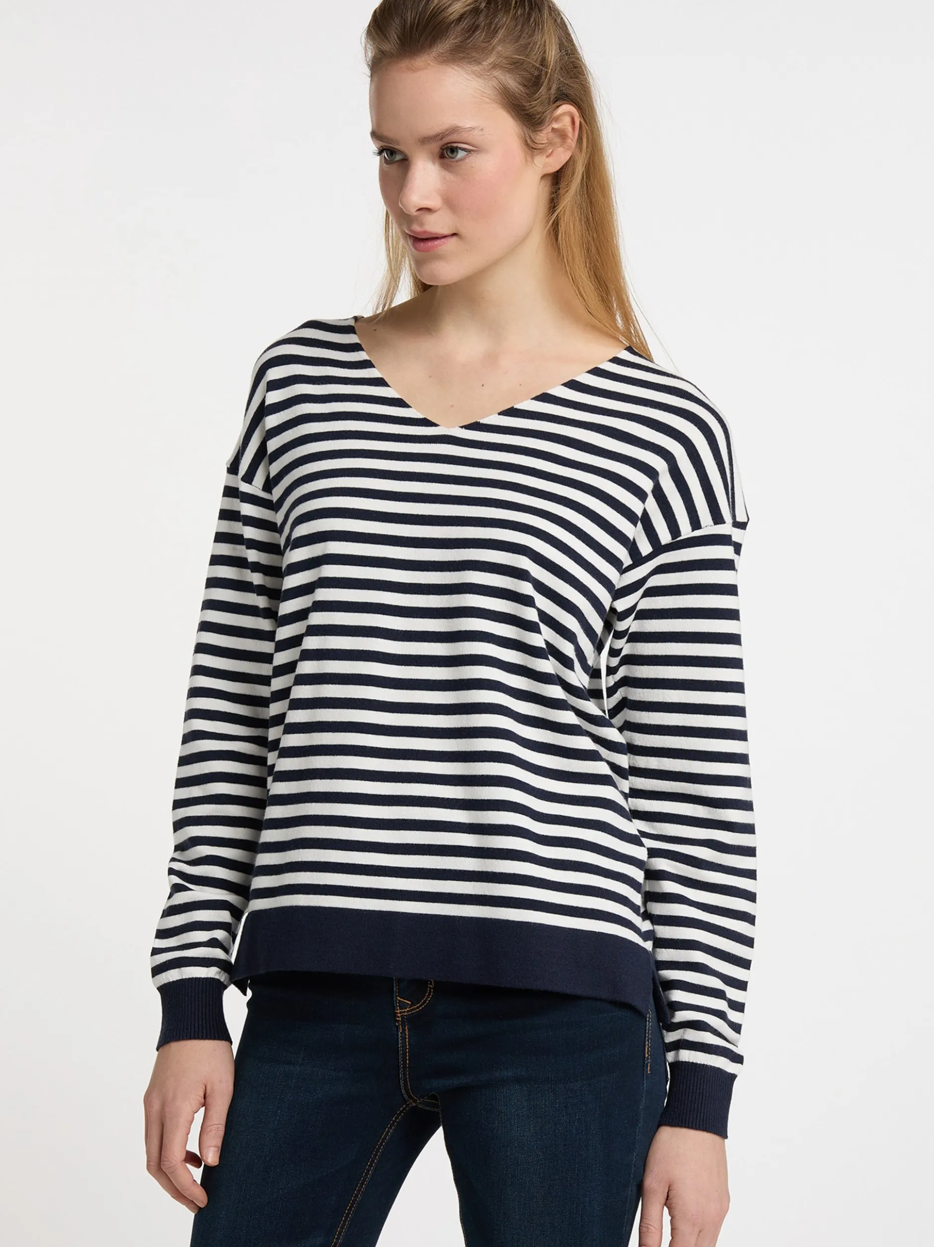 Dreimaster Damen Strickpullover in mehrfarbig