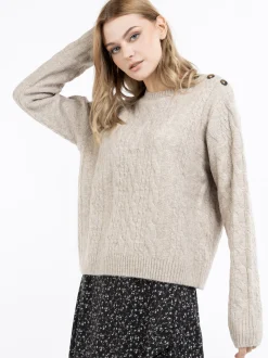 Dreimaster Damen Strickpullover in beige