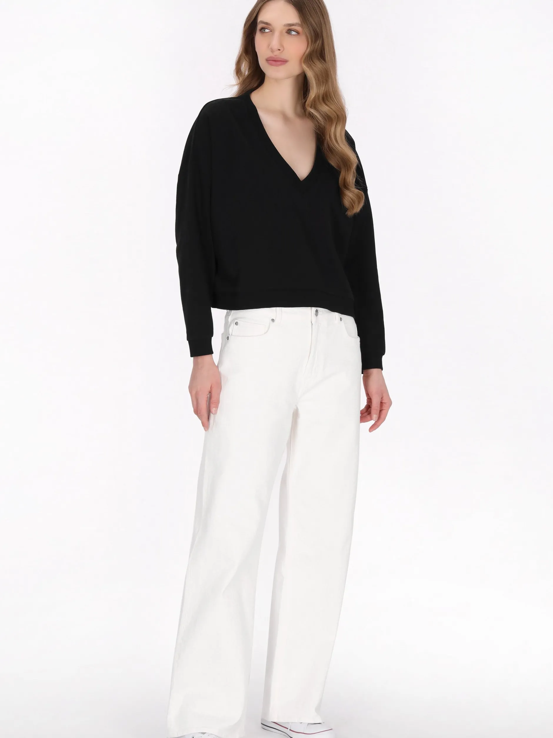 Dreimaster Damen Sweatshirt in schwarz