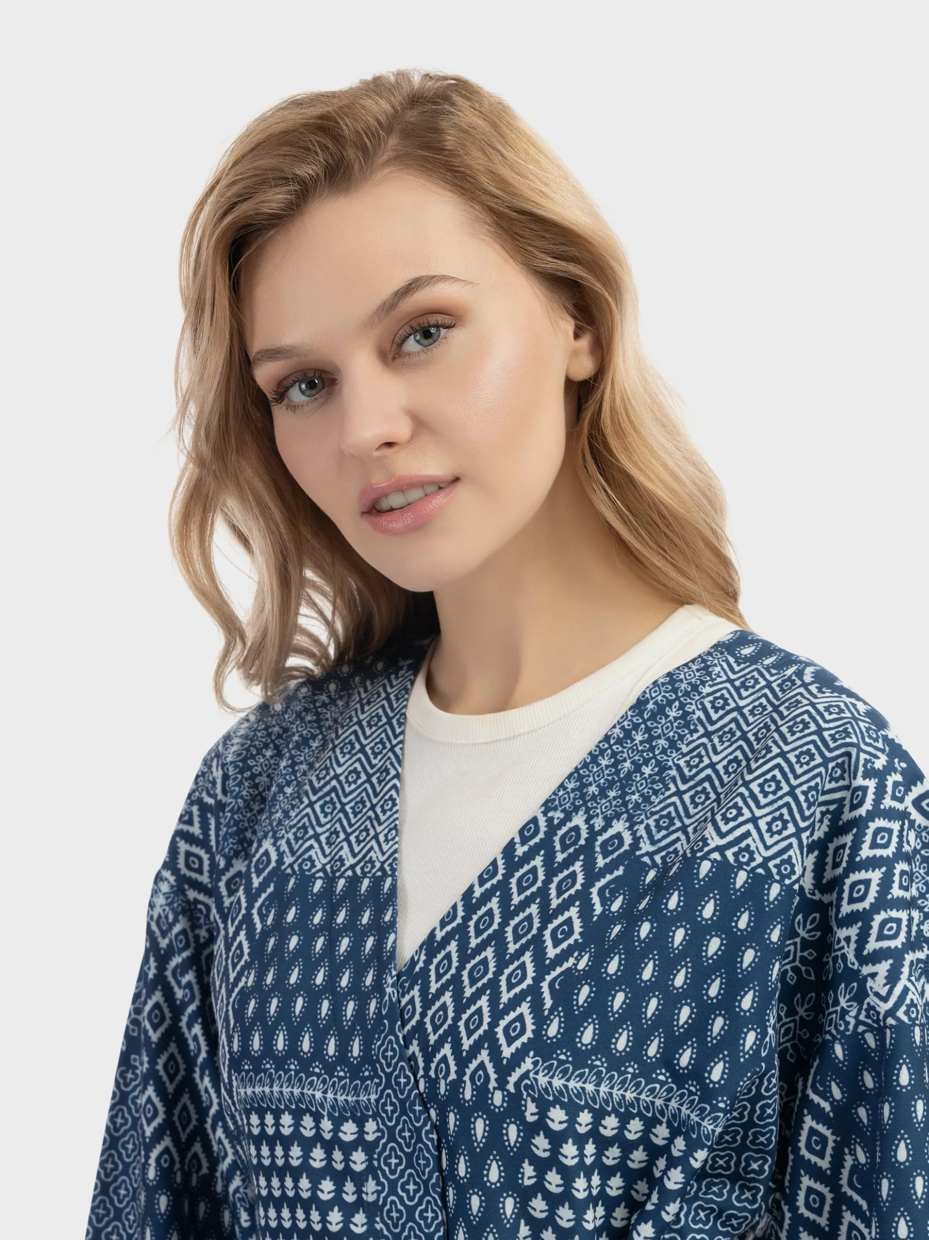 Dreimaster Damen Wickeljacke in marine