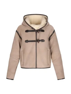 Dreimaster Damen Wildlederjacke in taupe