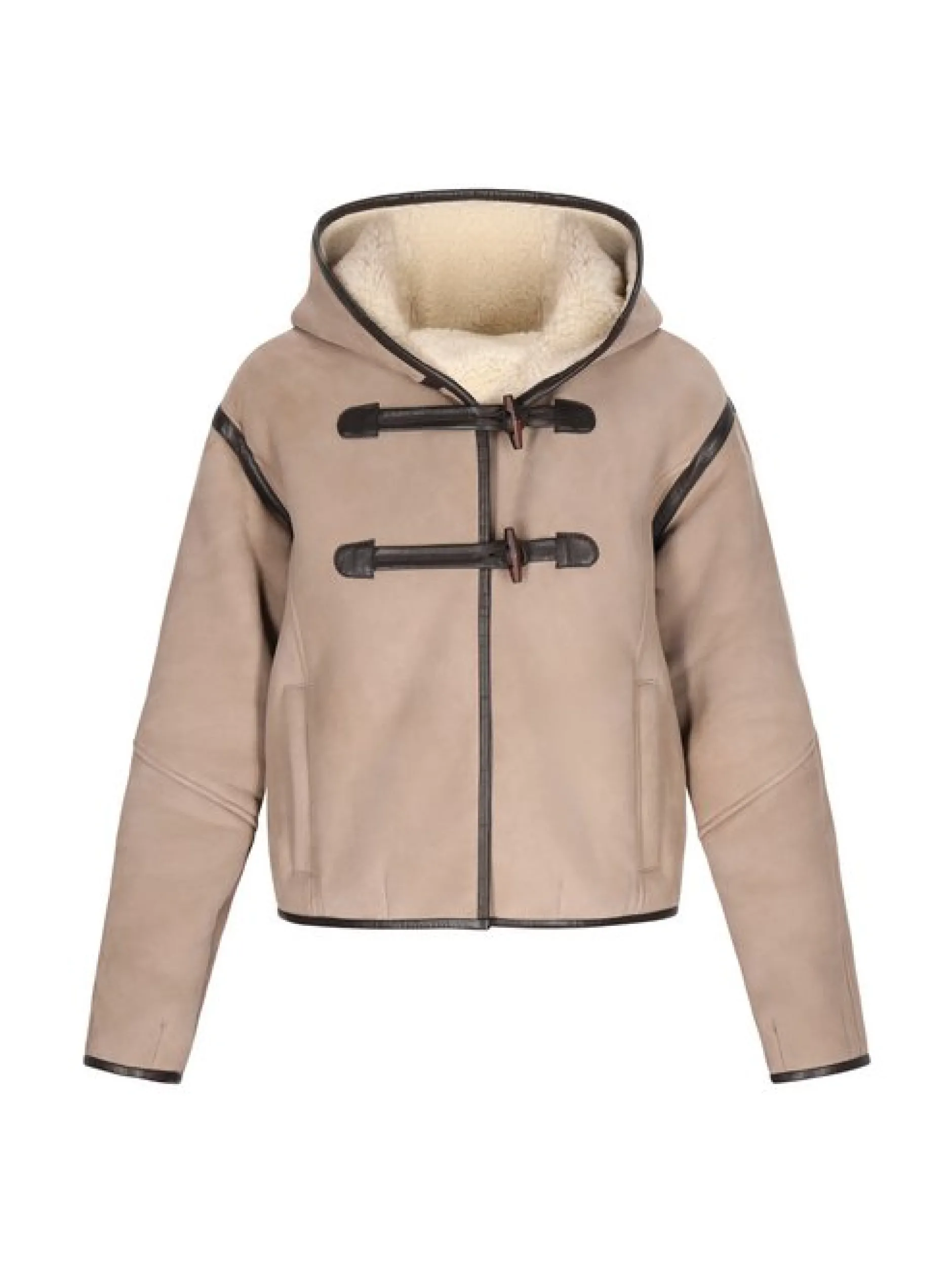 Dreimaster Damen Wildlederjacke in taupe
