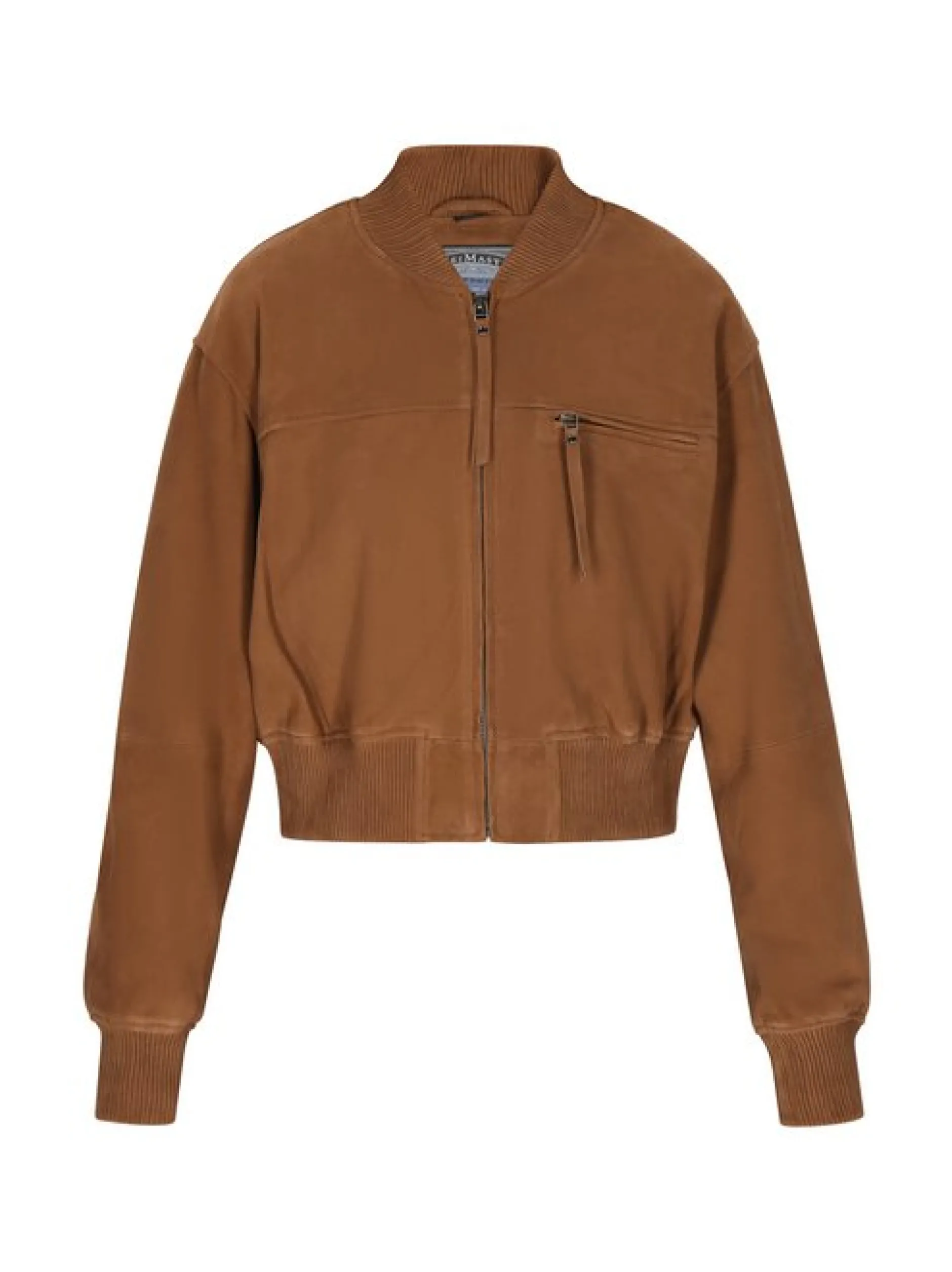 Dreimaster Damen Wildlederjacke in cognac