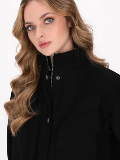 Dreimaster Damen Wildlederjacke in schwarz