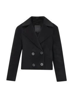 Dreimaster Damen Wolljacke in schwarz