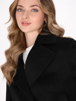 Dreimaster Damen Wolljacke in schwarz