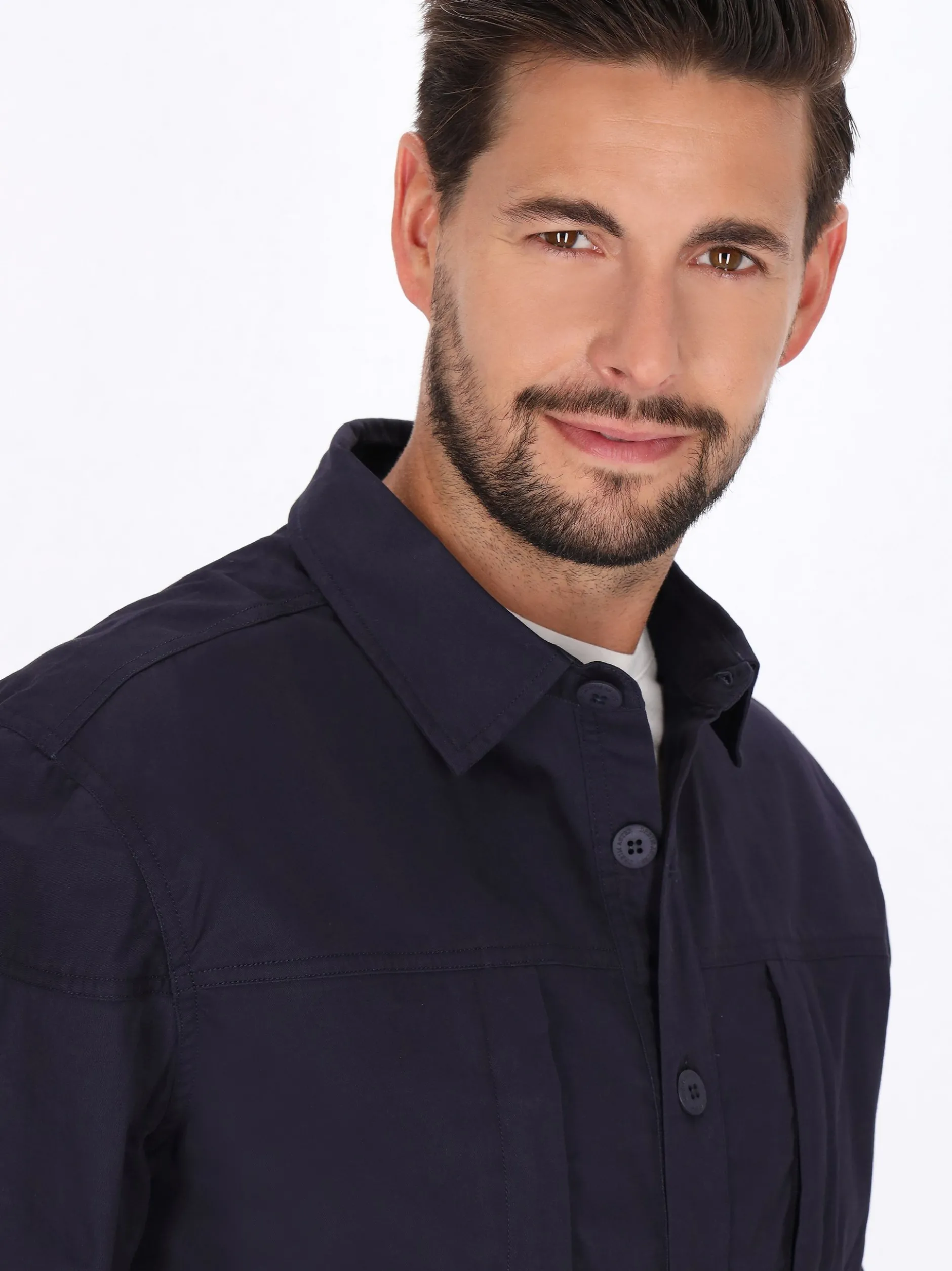 Dreimaster Herren Hemd in blau
