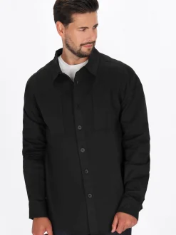 Dreimaster Herren Hemd in schwarz