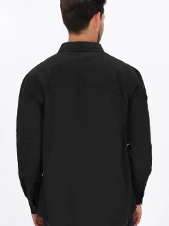 Dreimaster Herren Hemd in schwarz