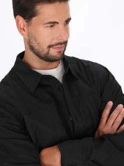 Dreimaster Herren Hemd in schwarz