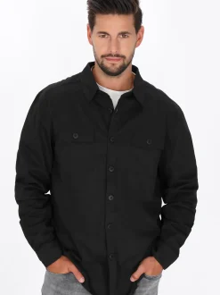 Dreimaster Herren Hemd in schwarz