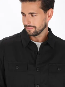 Dreimaster Herren Hemd in schwarz