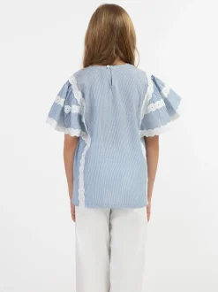 Dreimaster Mädchen Blusenshirt in hellblau