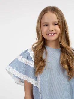 Dreimaster Mädchen Blusenshirt in hellblau