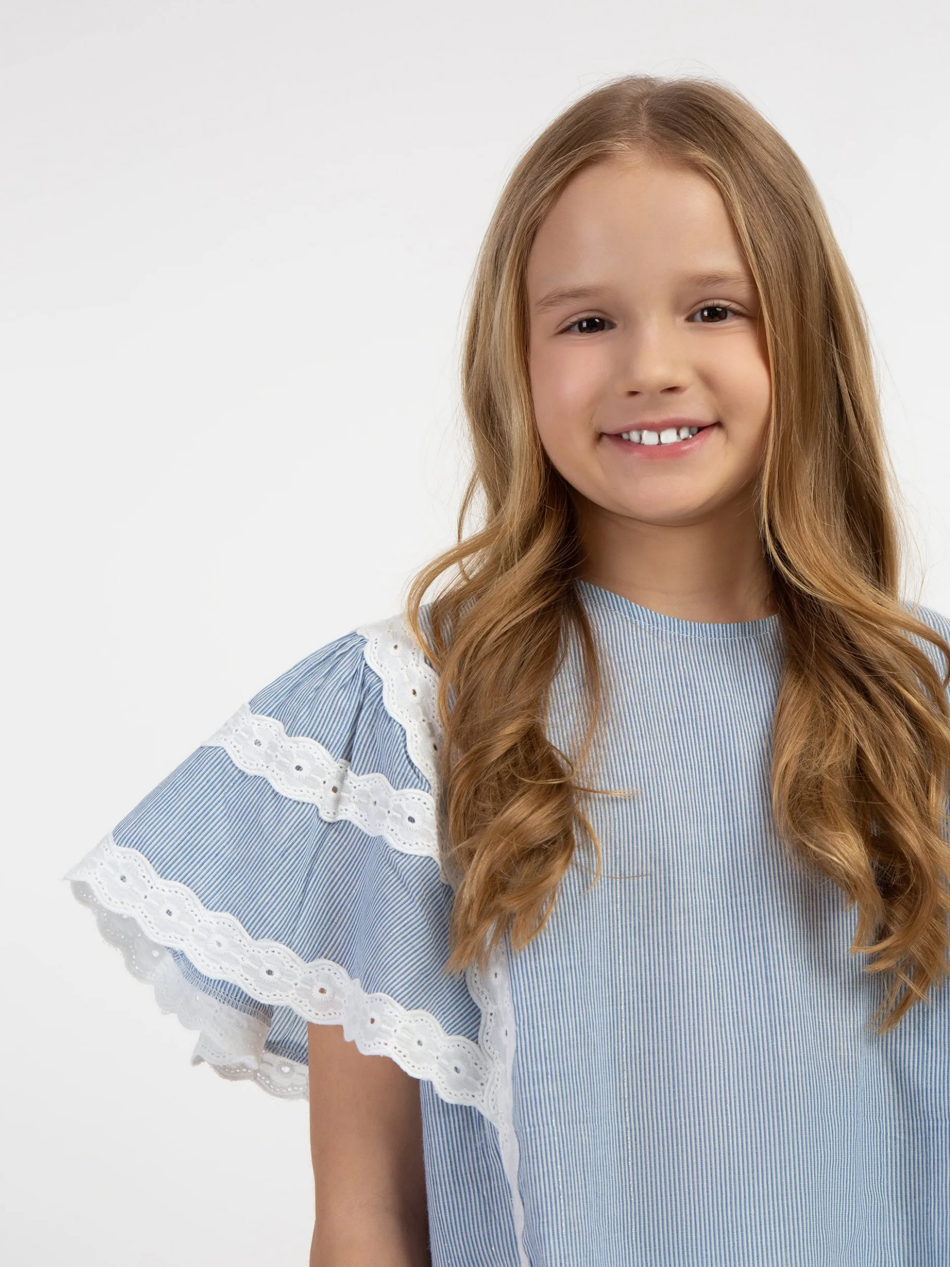 Dreimaster Mädchen Blusenshirt in hellblau