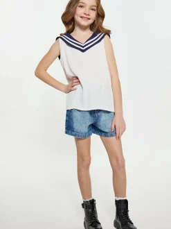 Dreimaster Mädchen (Kids) Bluse in ecru