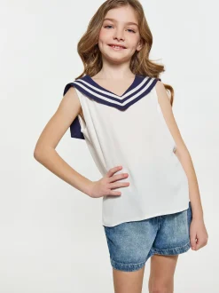 Dreimaster Mädchen (Kids) Bluse in ecru