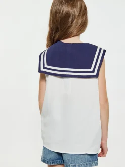 Dreimaster Mädchen (Kids) Bluse in ecru