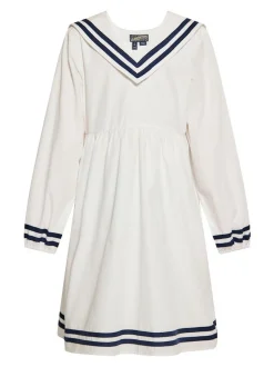 Dreimaster Mädchen (Kids) Kleid in weiß - Länge: mittel