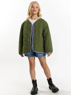 Dreimaster Mädchen Steppjacke in oliv