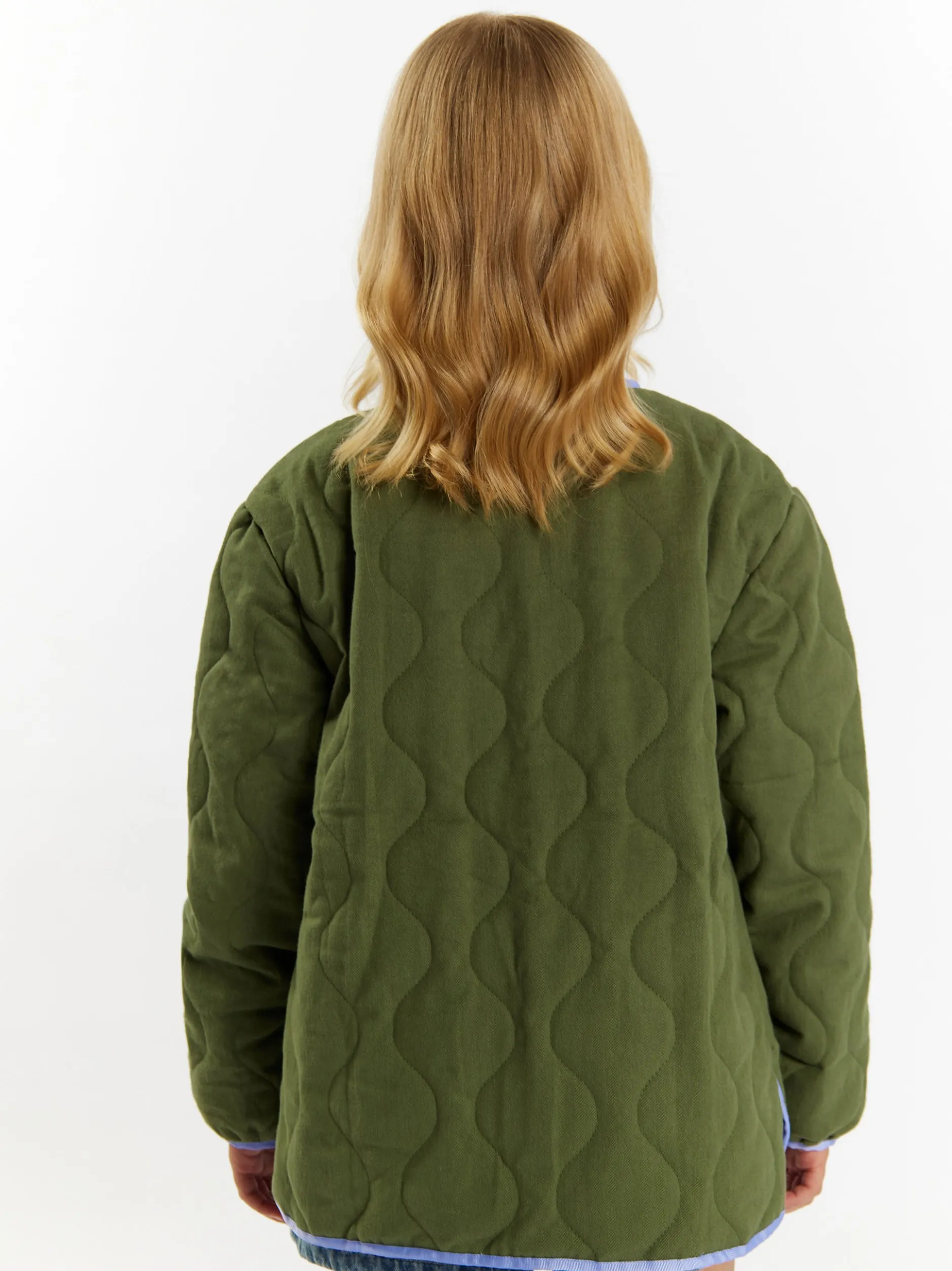 Dreimaster Mädchen Steppjacke in oliv