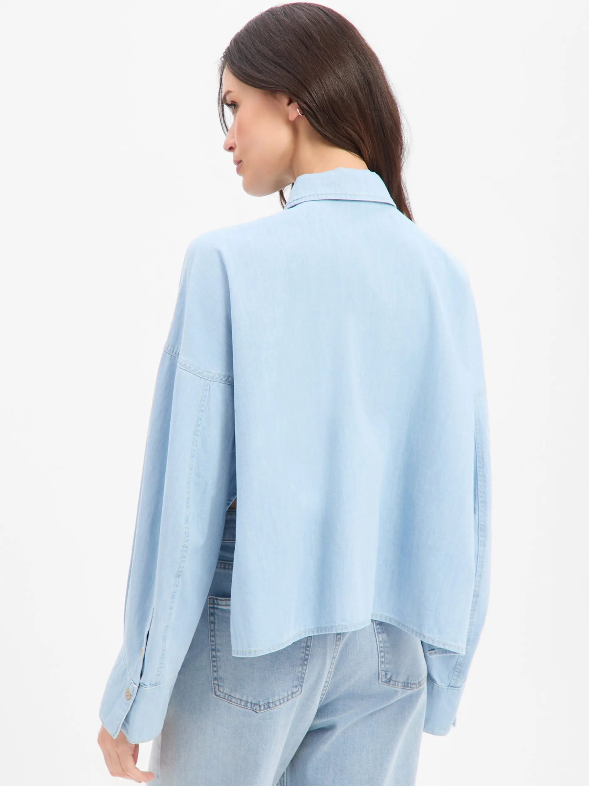Drykorn Damen Jeansbluse - Oshia in hellblau