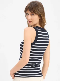 Drykorn Damen Top - Olina in marine weiß