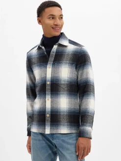 Drykorn Herren Freizeithemd - Dieggo in blau ecru