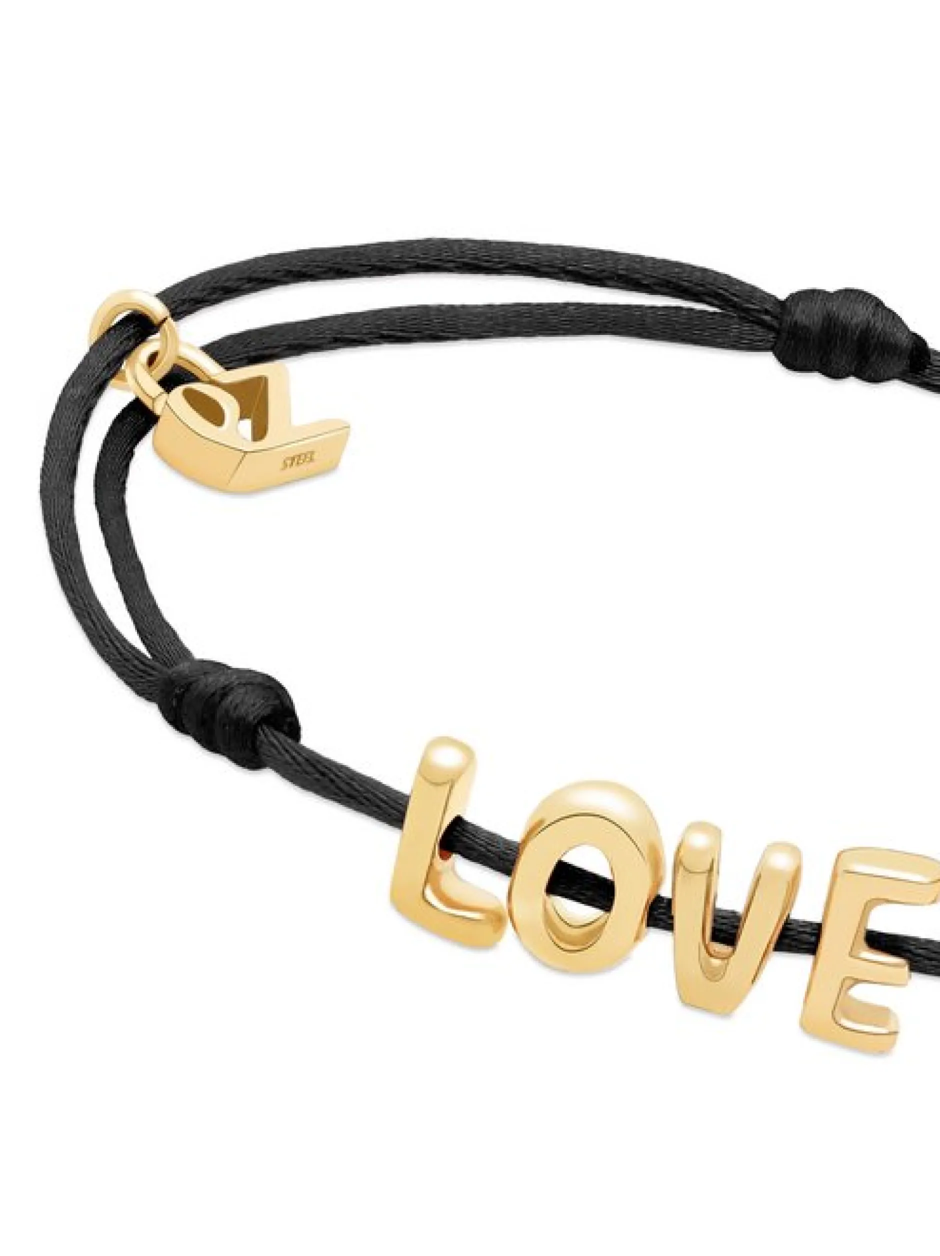 Echtzeit Damen Armband - Love Letters in schwarz