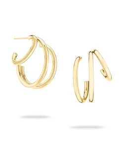 Echtzeit Damen Creolen - Modern Lines in gold