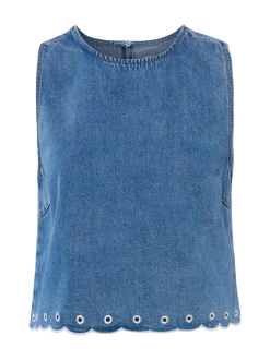 EDITED Damen Jeans-Blusentop - Cecelia in light stone