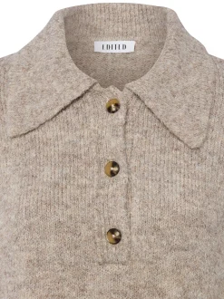 EDITED Damen Strickpullover mit Woll-Anteil - Laiani Jumper in taupe