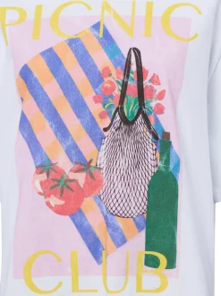 EDITED Damen T-Shirt - Xia in weiß pink - Ärmel: kurzarm