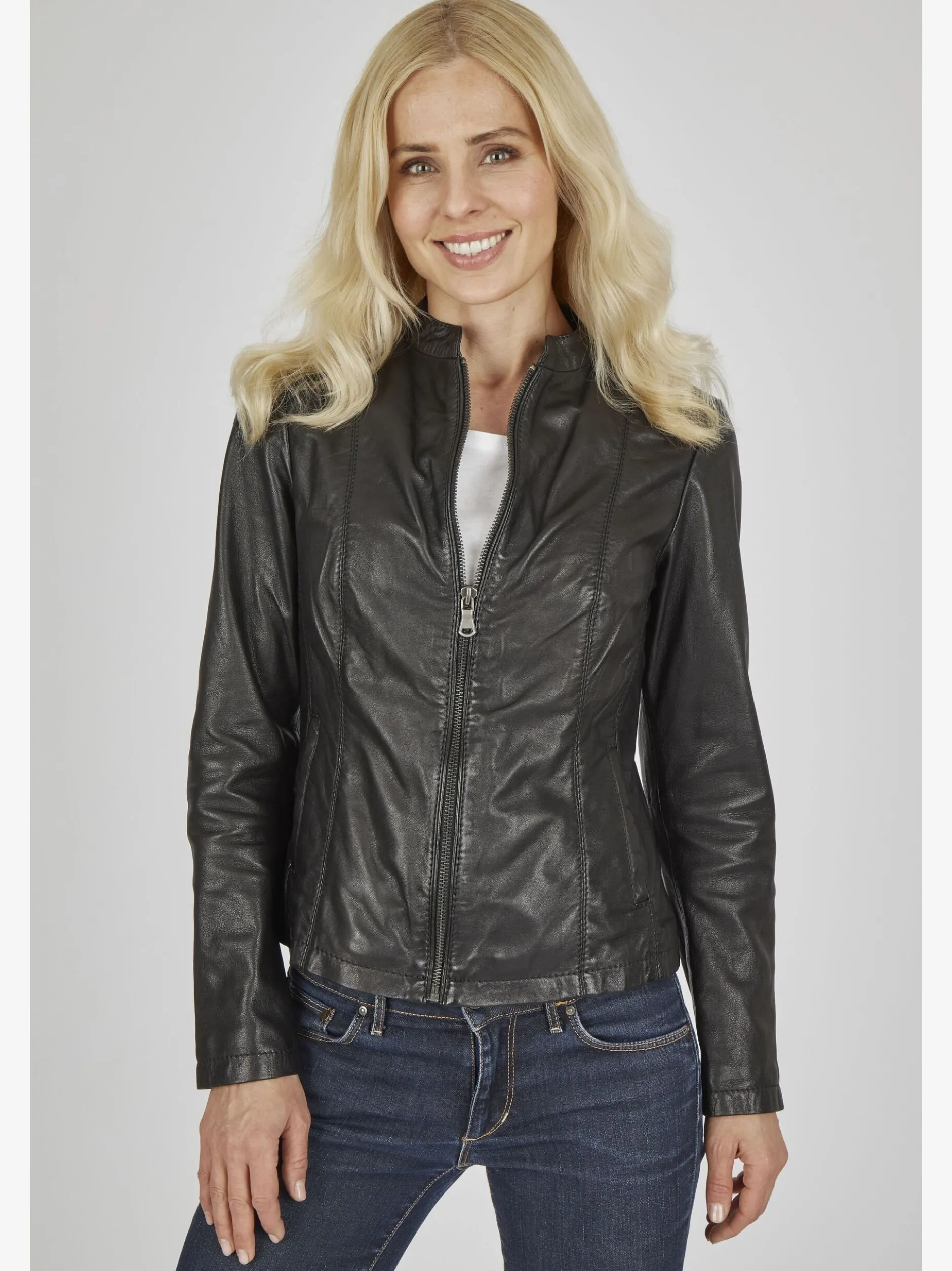7 eleven Damen Lederjacke Leoni in schwarz