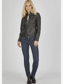 7 eleven Damen Lederjacke Leoni in schwarz