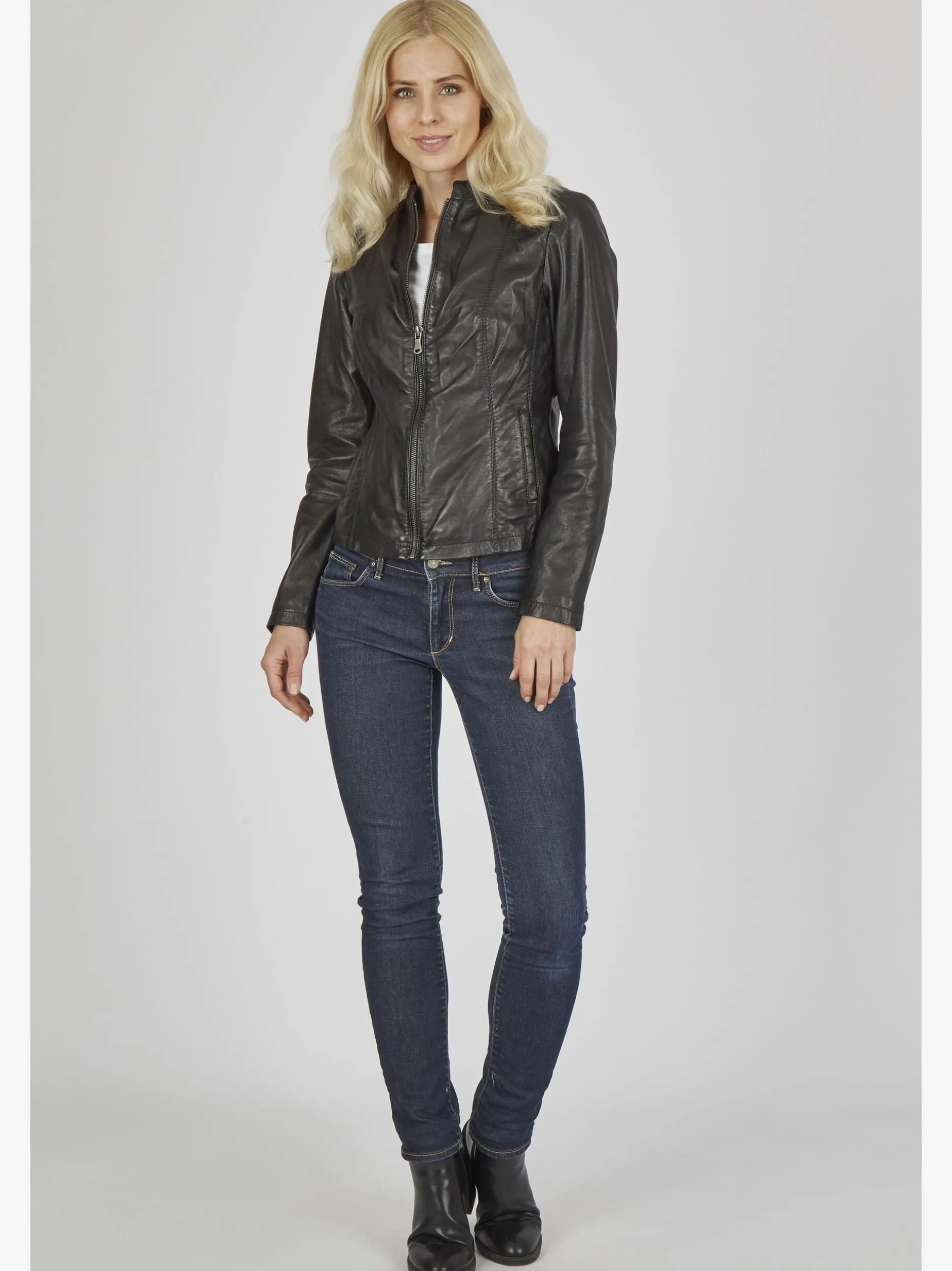 7 eleven Damen Lederjacke Leoni in schwarz