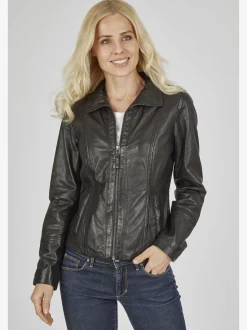 7 eleven Damen Lederjacke Marita in schwarz