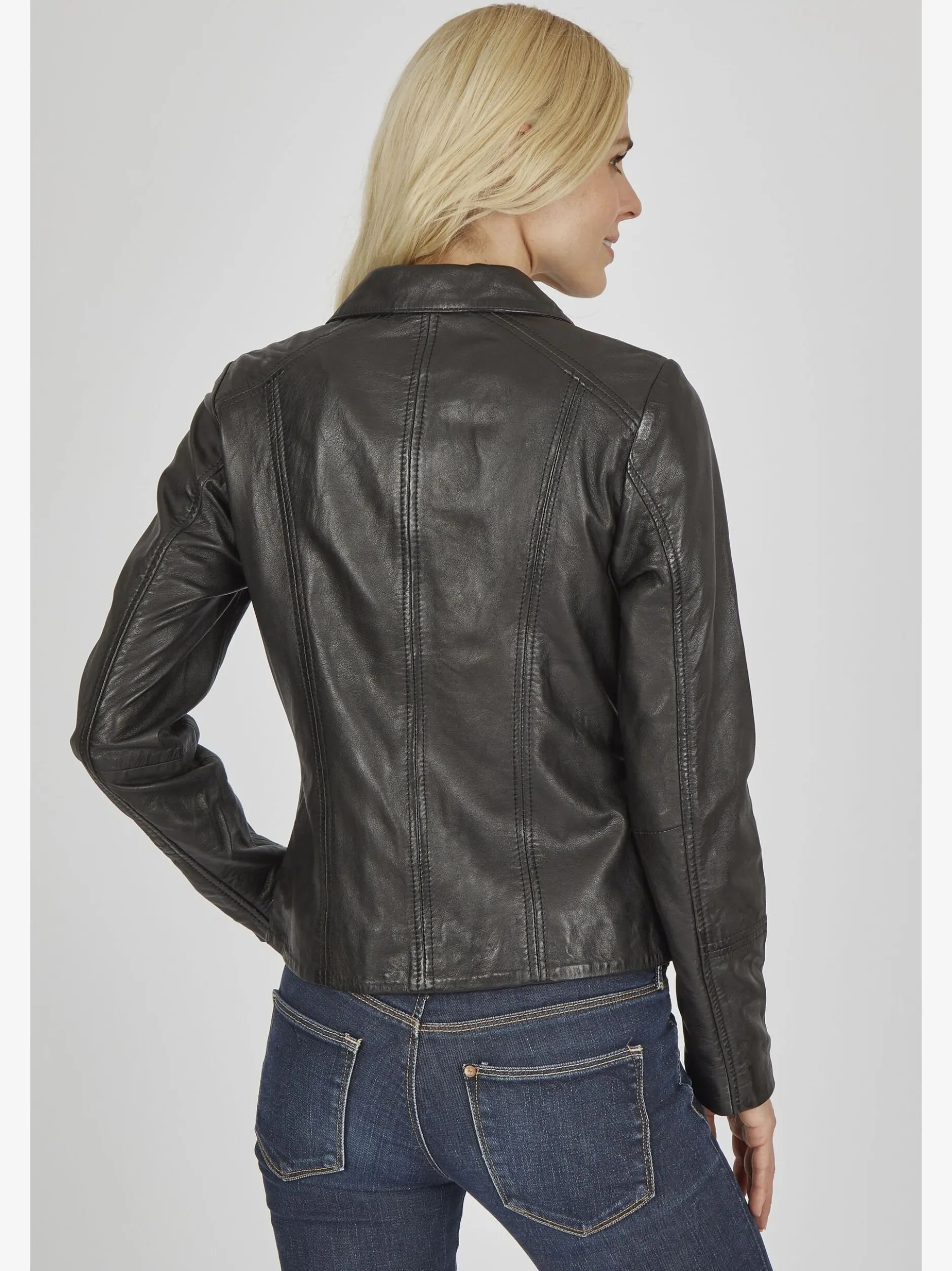 7 eleven Damen Lederjacke Marita in schwarz